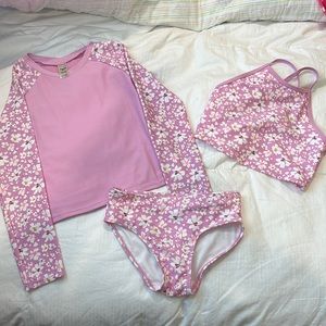 Girls 3 piece girls bathing suit